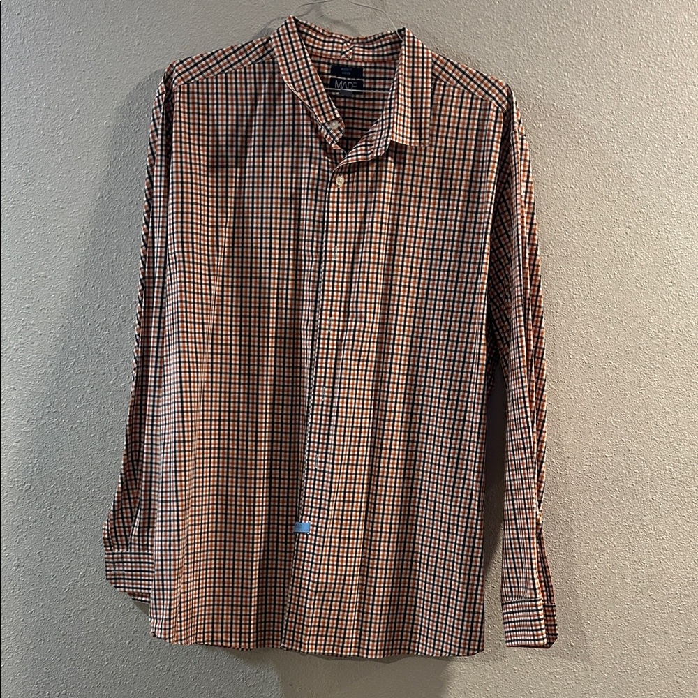 Made Cam Newton Men’s Checkered Shirt - Orange and Black XXL
